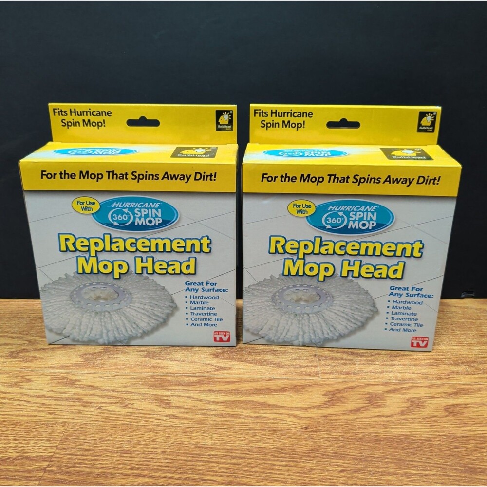 (2) Hurricane Spin Mop Replacement Mop Heads for As Seen On TV by BulbHead